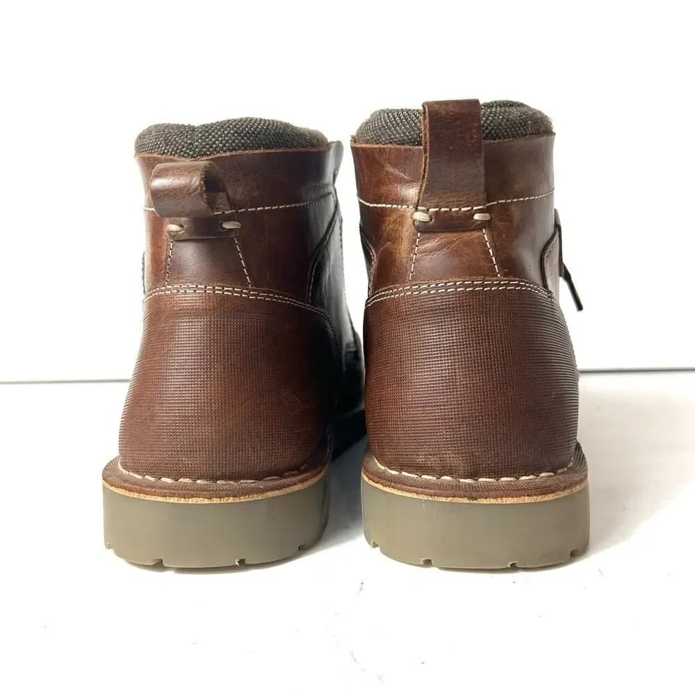 Steve Madden Brown Leather Chukka Boots Mens Sz 11 Combat Lace Up Comfort Casual